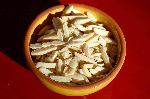 Toasted slivered almonds by Eve Fox, Garden of Eating blog, copyright 2011