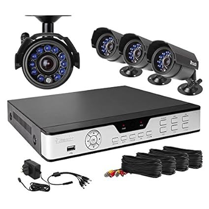 Zmodo PKD-DK4216-500GB H.264 Internet & 3G Phone Accessible 4-Channel DVR with 4 Night Vision Cameras and 500 GB HD
