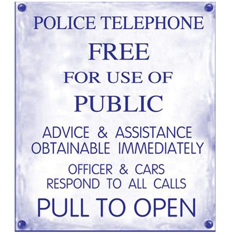 61 Police Box Sign Printable