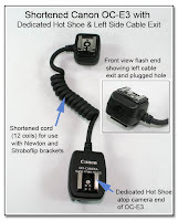 OC1018: Shortened Canon OC-E3 with Dedicated Hot Shoe & Left Side Cable Exit