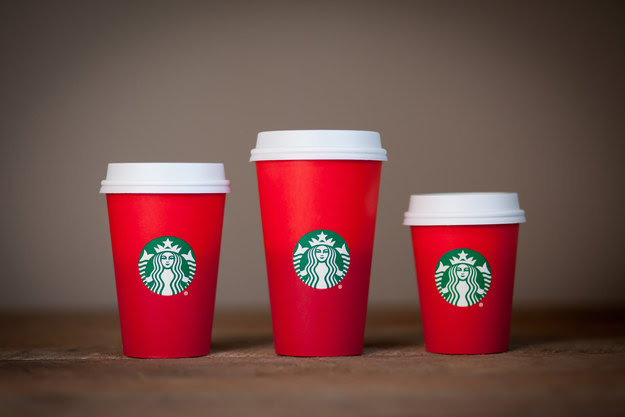 Starbucks 2015 red cups—the ones causing a hubbub (apparently)