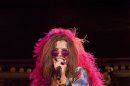 Blues singer Davies performs as the singer Joplin in the show "A Night With Janis Joplin" at the Pasadena Playhouse, California