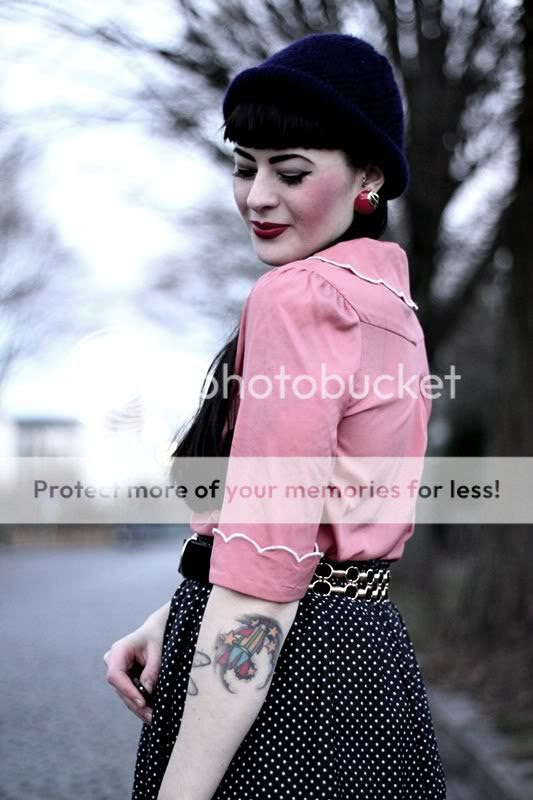 bluse rock beanie 50s tattoo rakete