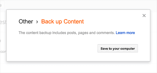 Download your Blogger blog's backup file to your computer