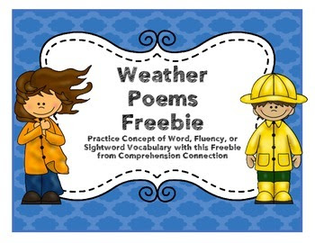 Weather Poems for Concept of Word and Word Work