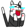 9cat 15 Pretending cute anime gifs of black and white cat emoji download  