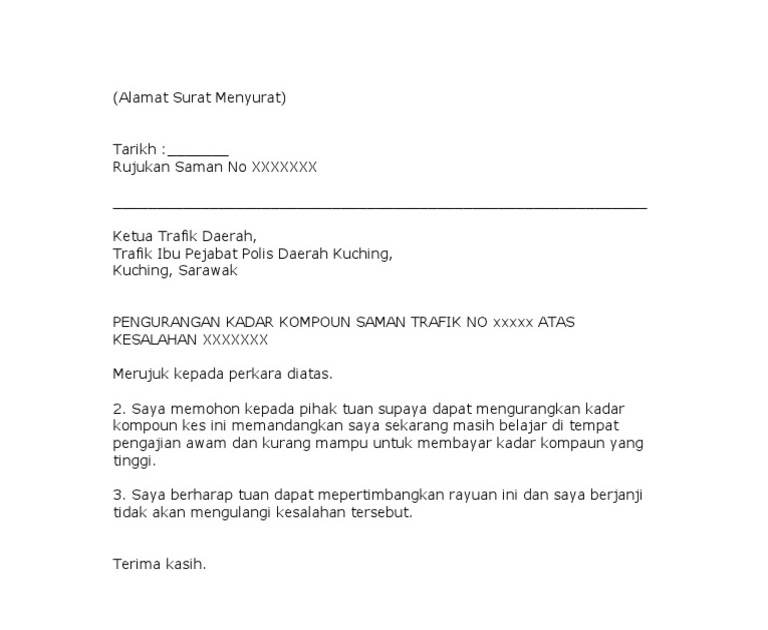 Contoh Surat Rayuan Bayaran Ansuran Lhdn  Contoh Surat Rayuan Kepada