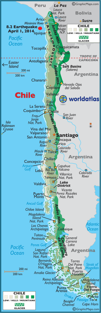 map of chile