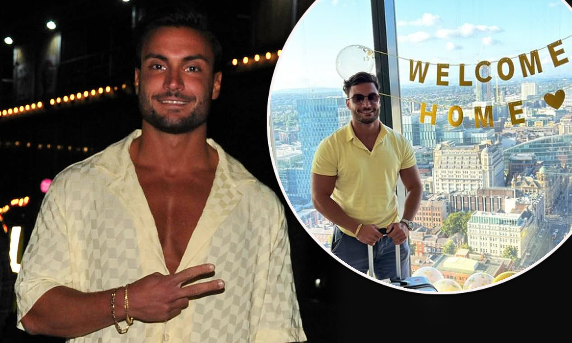 Davide's welcomed home with a sweet party in his apartment in Manchester