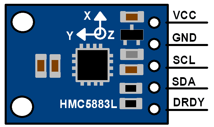 HMC5883l từ kế mô-đun Pins