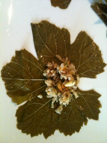 Stuffing Grapevine Leaves