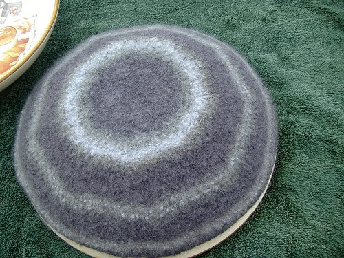 felted bowl drying
