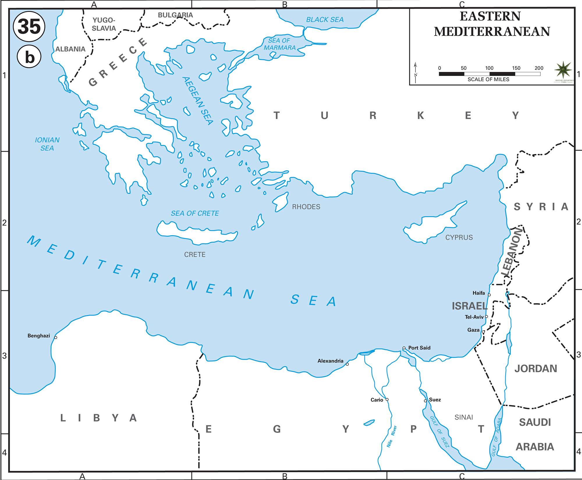 Средиземное море карта