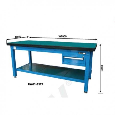 Krisbow KW0103273 Work Table 1 Drawer 1800x750x800mm