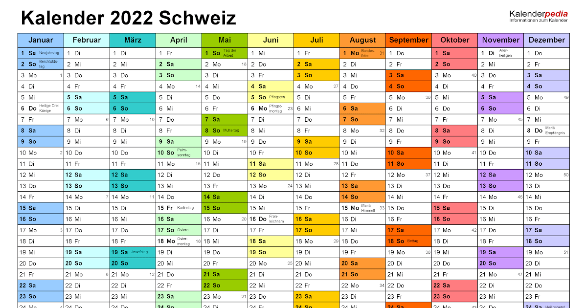 Kalender 2022 Mit Feiertagen Schweiz - Kalender Dezember