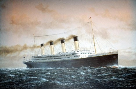 Disaster: A painting by E D Walker of the Titanic on her maiden voyage
