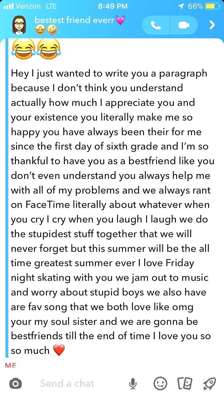Paragraphs for your best friend