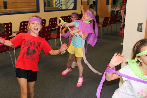 Having fun with crepe paper!