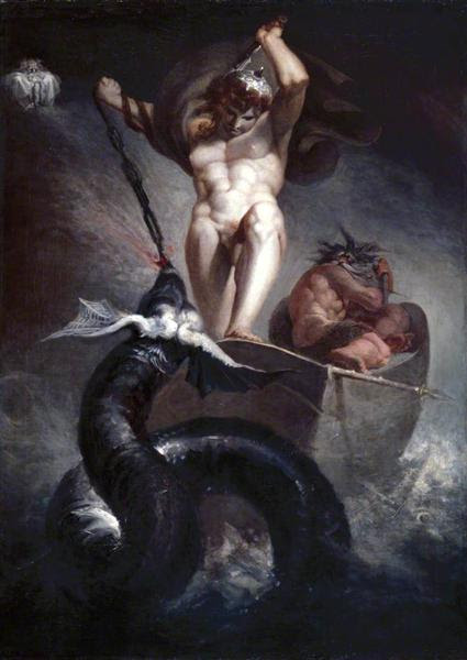 Thor Battering la serpiente de Midgard - Henry Fuseli