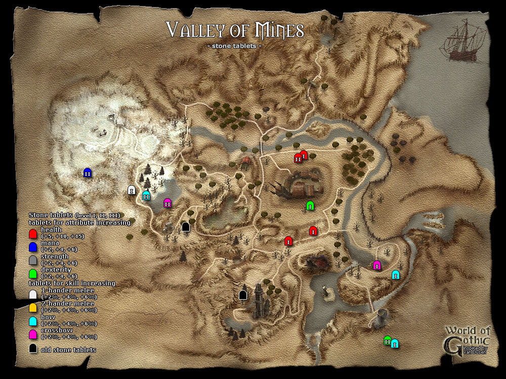 Świat Gothica: Gothic 2 Noc Kruka Mapy Kamiennych Tablic Świat Gothica: Gothic 2 Noc Kruka Mapy Kamiennych Tablic