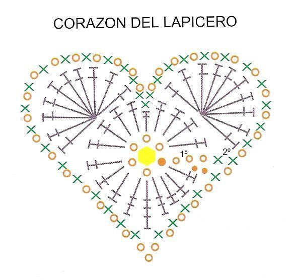 Crochet Heart - Chart ❥ 4U // hf