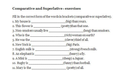 ENJOY LEARNING: COMPARATIVE AND SUPERLATIVE