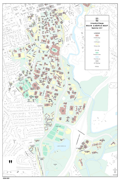 Uga Campus Map With Building Numbers | Tourist Map Of English