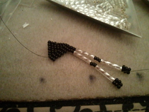 brick stitch fringe earring