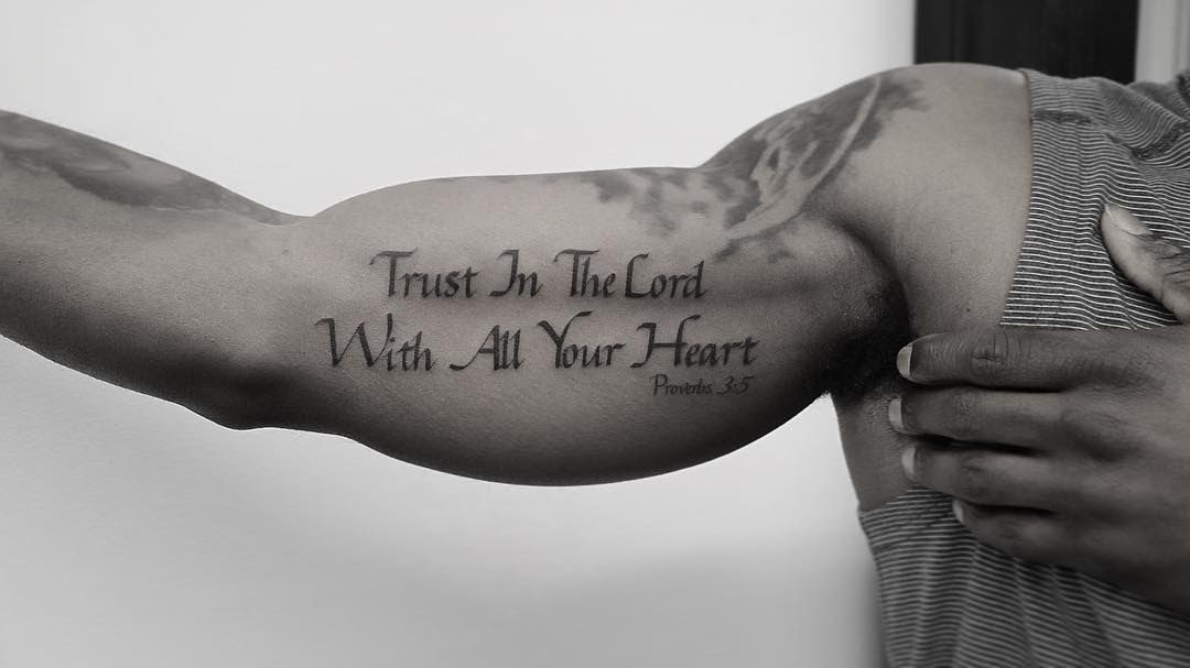 male inner bicep tattoo quotes