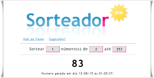 resultado do sorteio