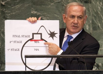 Netanyahou présentant la bombe iranienne