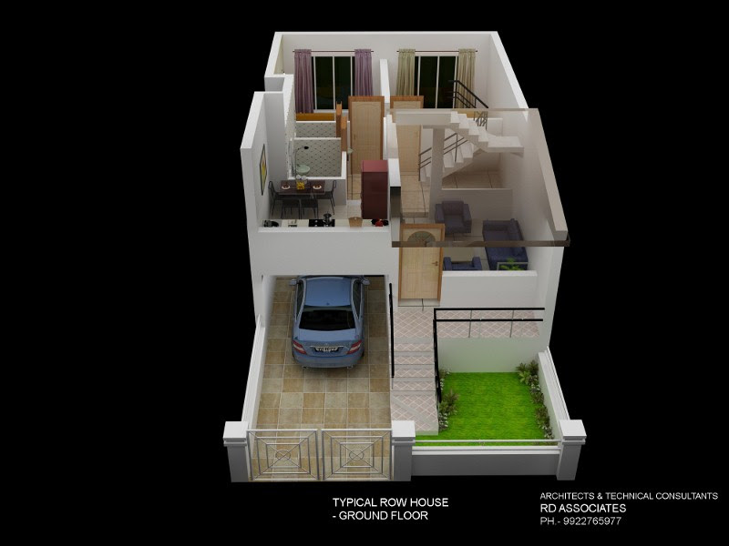 Row House Interior Design Ideas India, Row House Floor Plans In India