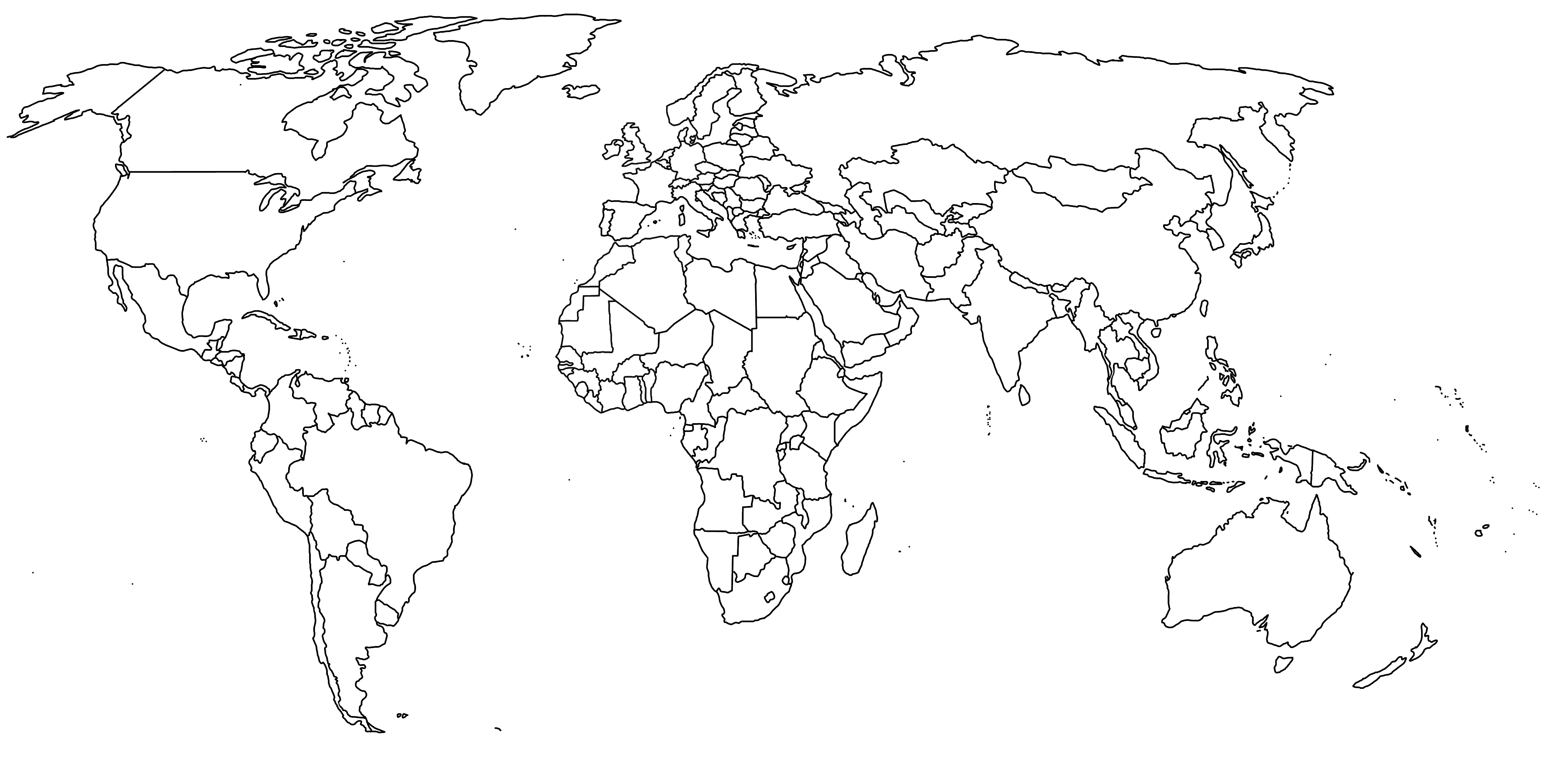 Black And White World Map Printable Afp Cv