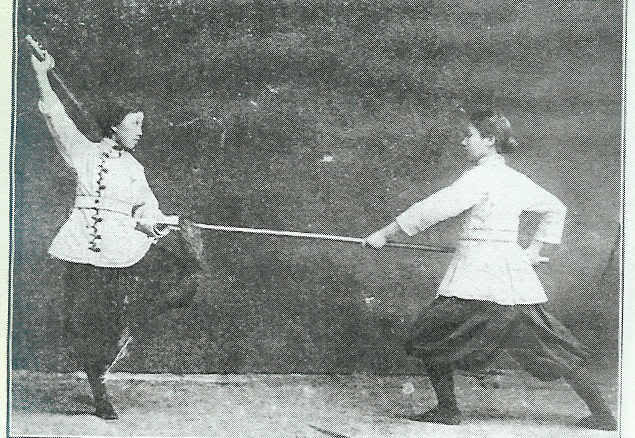 A photo of female martial artists from the Jingwu Anniversary Book. The woman on the left is Chen Shichao, one of the most vocal campaigners for the equality of female martial artists within Jingwu. She toured China and south east Asia promoting female involvement in the martial arts.