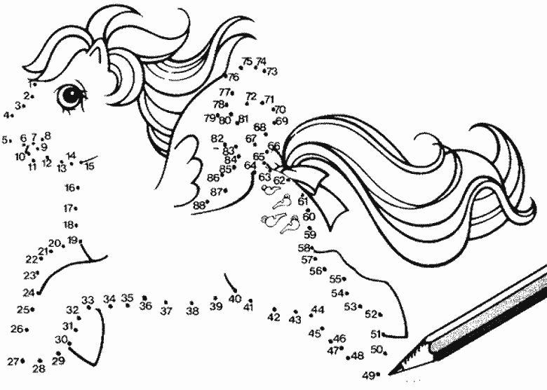 One last connect-the-dots My Little Pony Coloring Page for young children to enjoy printing, coloring and decorating.