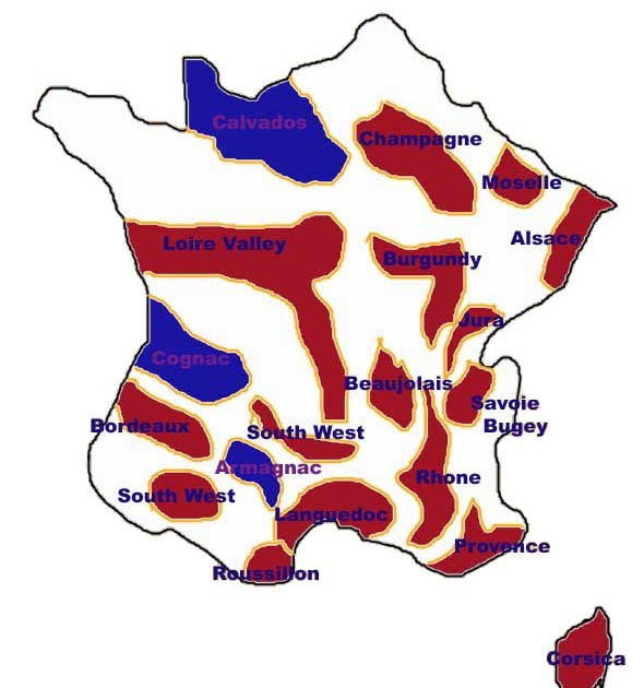 Franska Vindistrikt Karta | Karta