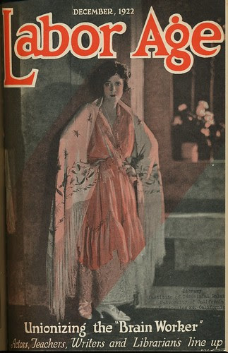 Ausgabe Dez. 1922 der Zeitschrift Labor Age mit dem Titel Unionizing the brain worker