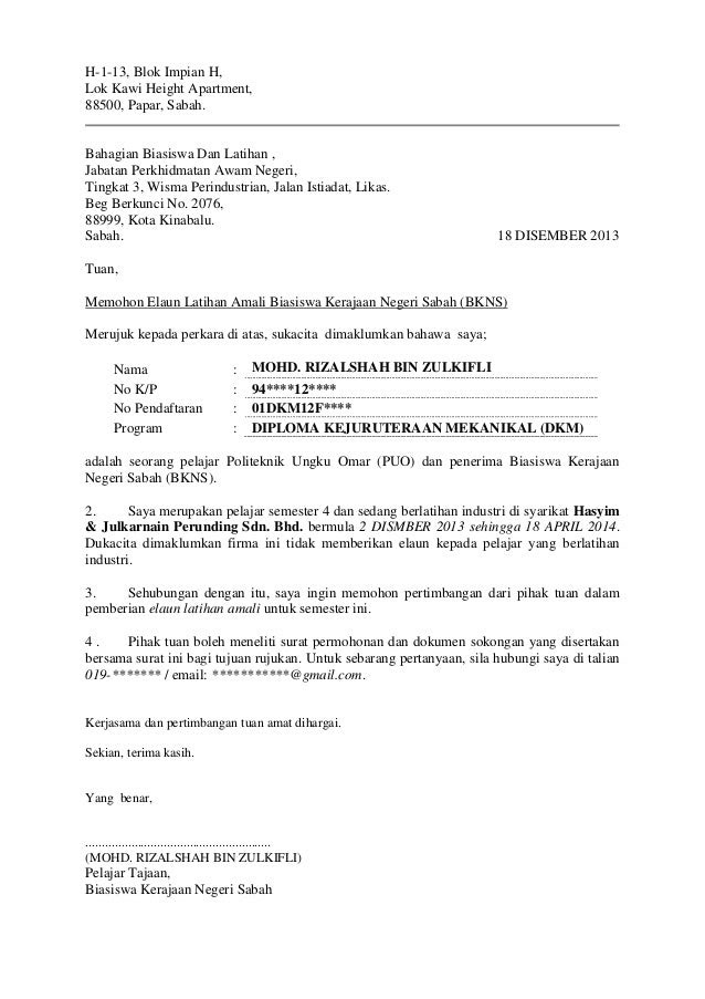 Contoh Surat Rasmi Tunjuk Sebab Kesalahan - Rasmi J