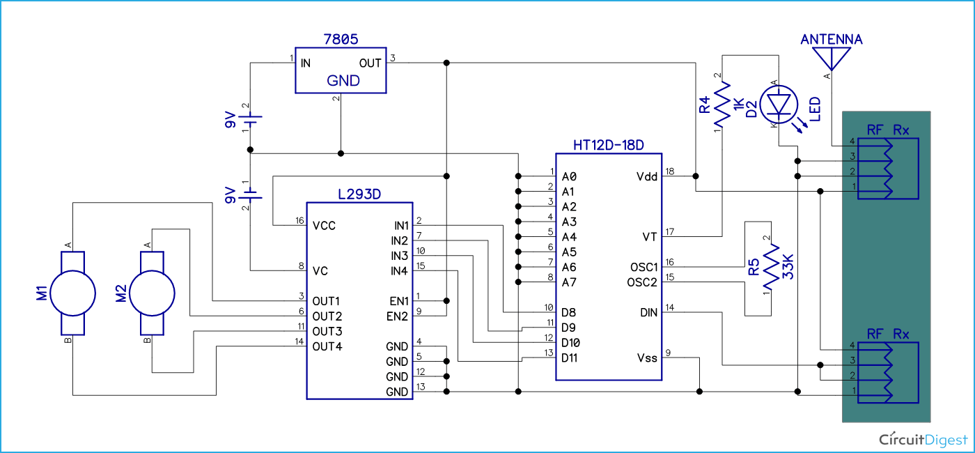 Simple Rc Car Transmitter And Receiver Circuit Diagram ...