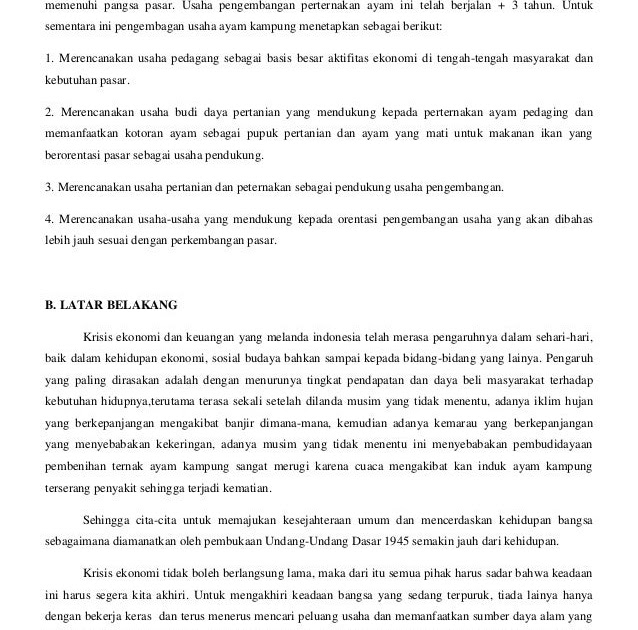 Contoh Proposal Usaha Pembuatan Pakan Ternak Unggas Berbagi Contoh Proposal
