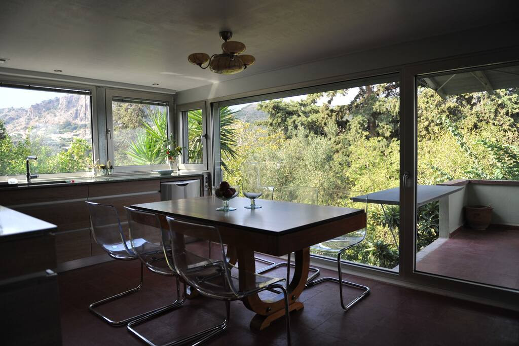 The dining area.