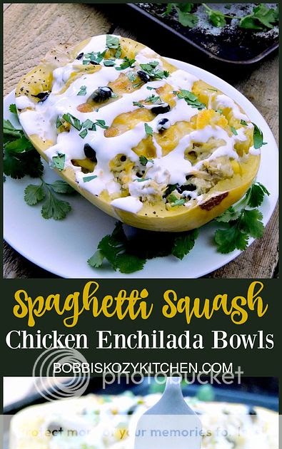 Spaghetti Squash Chicken Enchilada Bowls | Bobbi's Kozy Kitchen