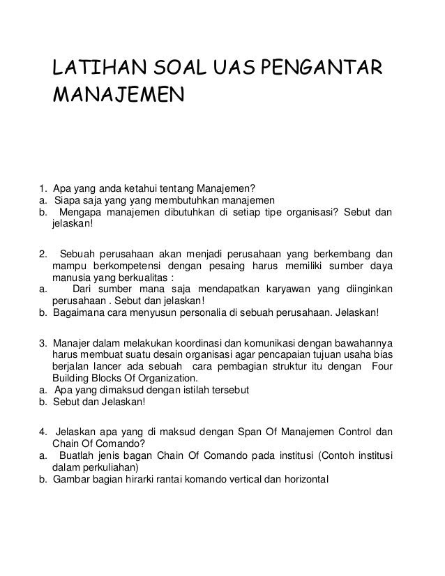Contoh Soal Tes Masuk Kuliah Jurusan Manajemen Python