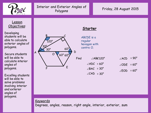 Indoors And Exterior Angles Gcse