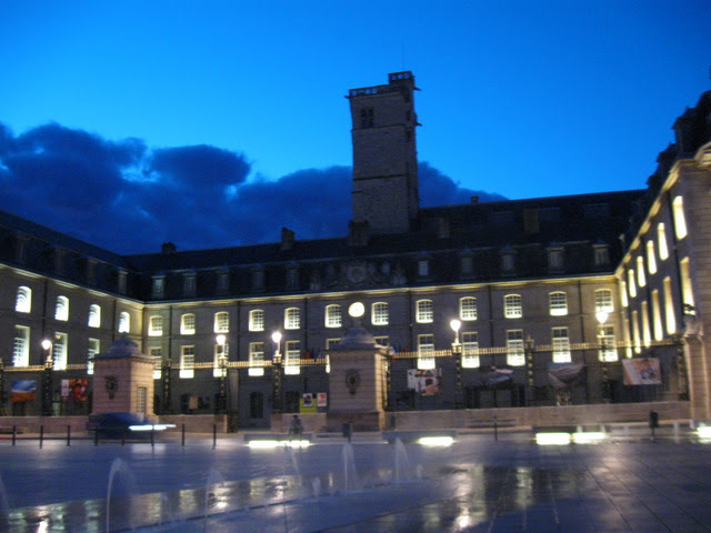 The plaza at night