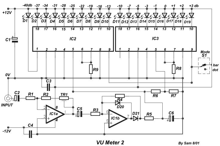 VU Meter Menggunakan TL072-LM3915-3916 | schematic ...