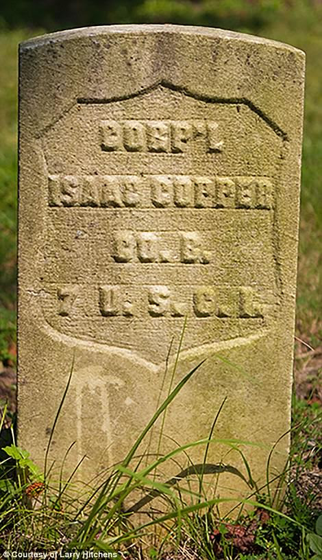 Isaac Copper (grave stone pictured) enlisted in Company B of the 7th Regiment