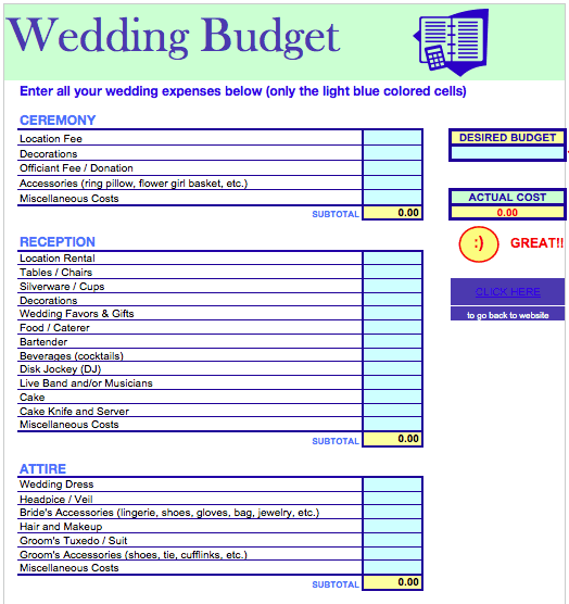 Wedding Idea S Wedding Planning Budget Worksheet