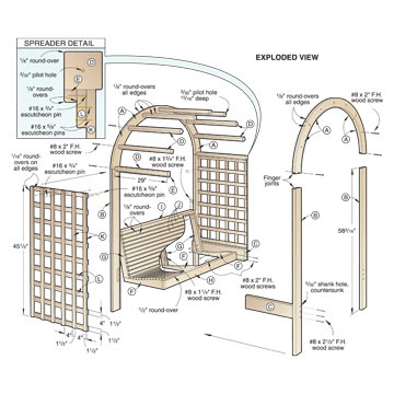 Садовая арка из дерева чертеж