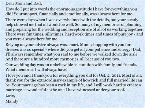 A Message from the Bride and Groom to their Parents A Message from the Bride and Groom to their Parents